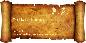 Multas Panna névjegykártya